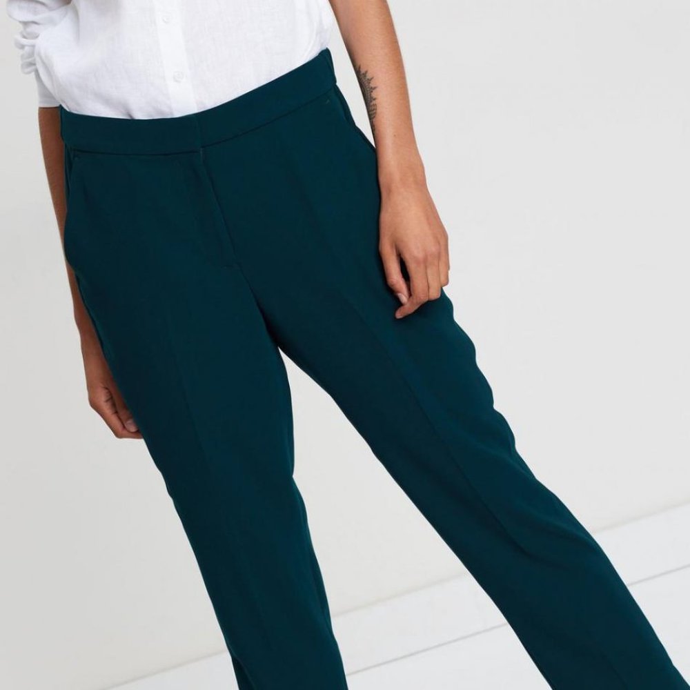 J CREW - NWOT Pull-On Easy Pant in Matte Crepe - Evergreen - Picture 4 of 7